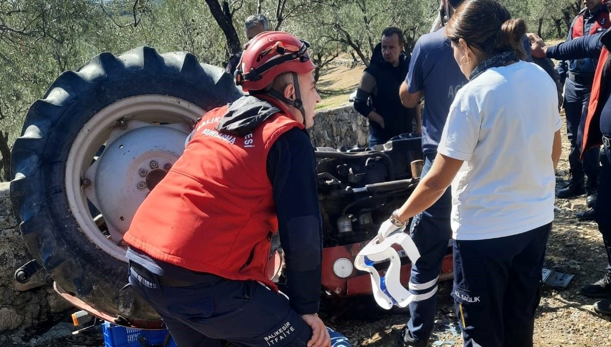 balikesirde traktor devrildi surucu yaralandi a8OG6981